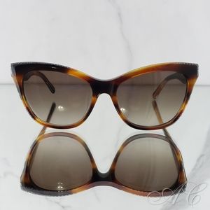 Rebecca Minkoff Sunglasses Havana/Gold Tortoise Shell Lark 54mm Cat Eye Designer